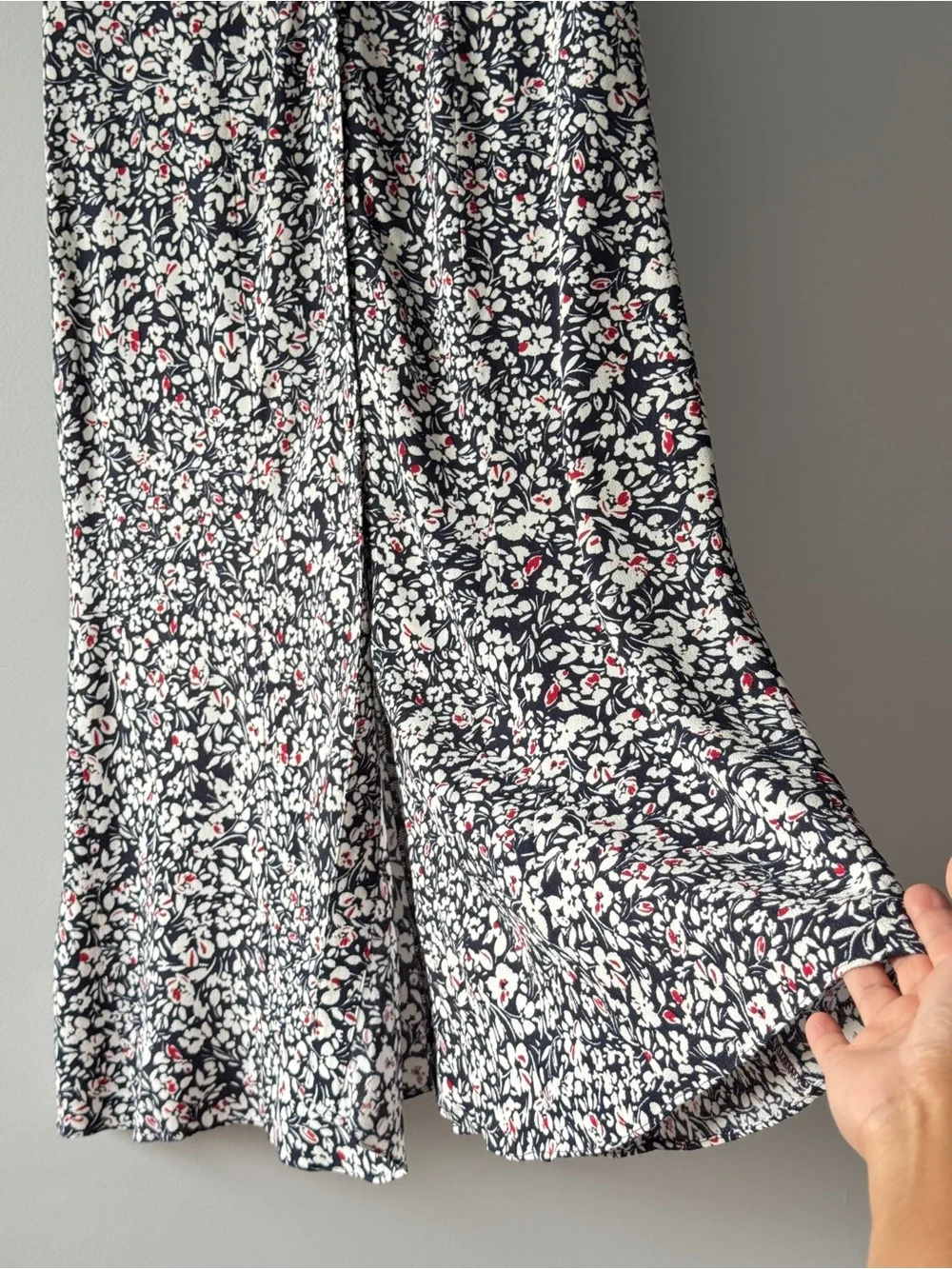 NWT Madewell Button-Front Flutter-Sleeve Midi Dress in Floral Sz 8
